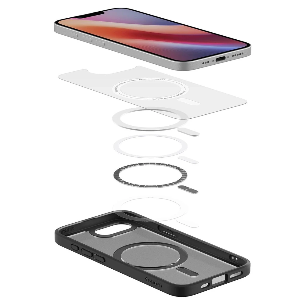 „Spigen Ultra Hybrid MagSafe“ dėklas, skirtas „iPhone 16e / 17e“ – juodas, permatomas
