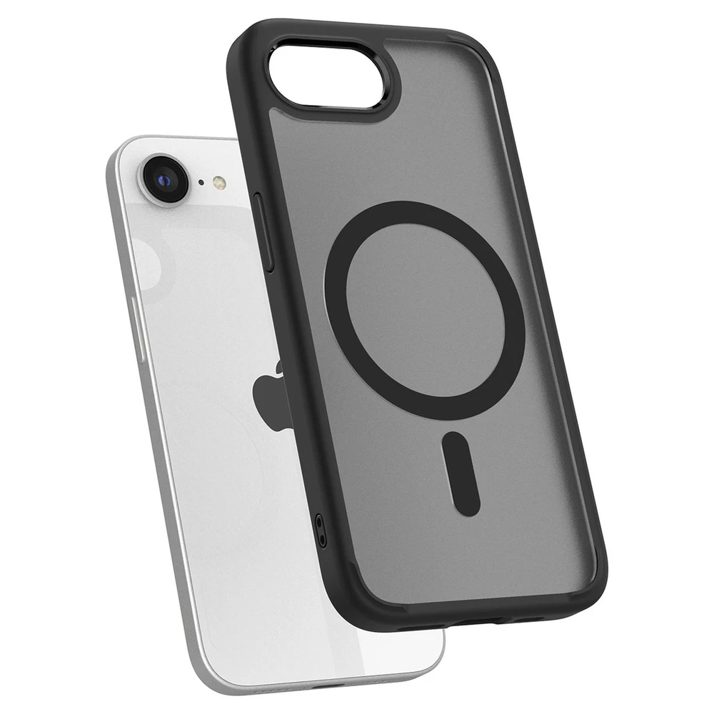 „Spigen Ultra Hybrid MagSafe“ dėklas, skirtas „iPhone 16e / 17e“ – juodas, permatomas