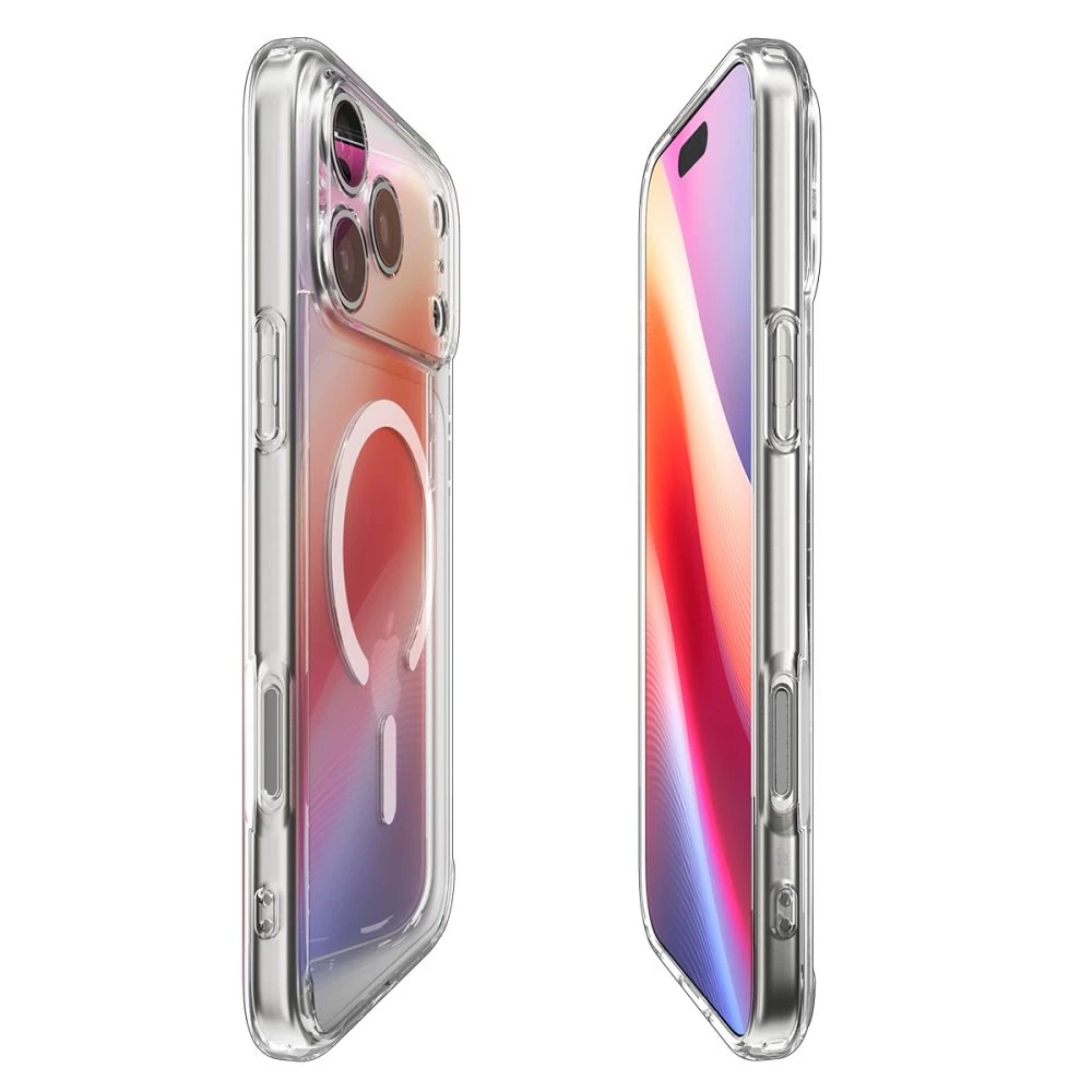 Spigen Ultra Hybrid MagSafe dėklas skirtas Apple iPhone 17 Pro – skaidrus and baltos spalvos