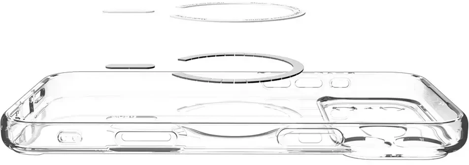 Dėklas Spigen Ultra Hybrid MagSafe, clear baltas – iPhone 18 Pro/17 Pro