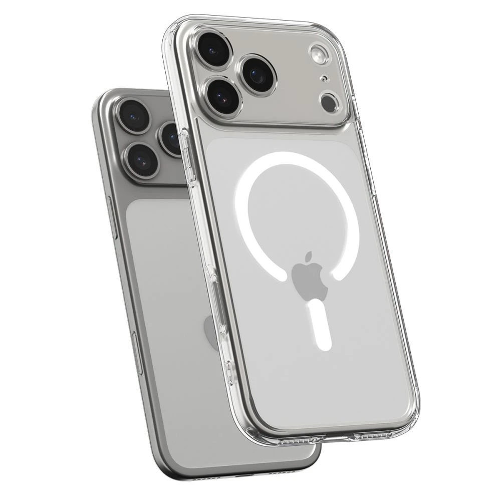 Spigen Ultra Hybrid MagSafe dėklas skirtas Apple iPhone 17 Pro – skaidrus and baltos spalvos
