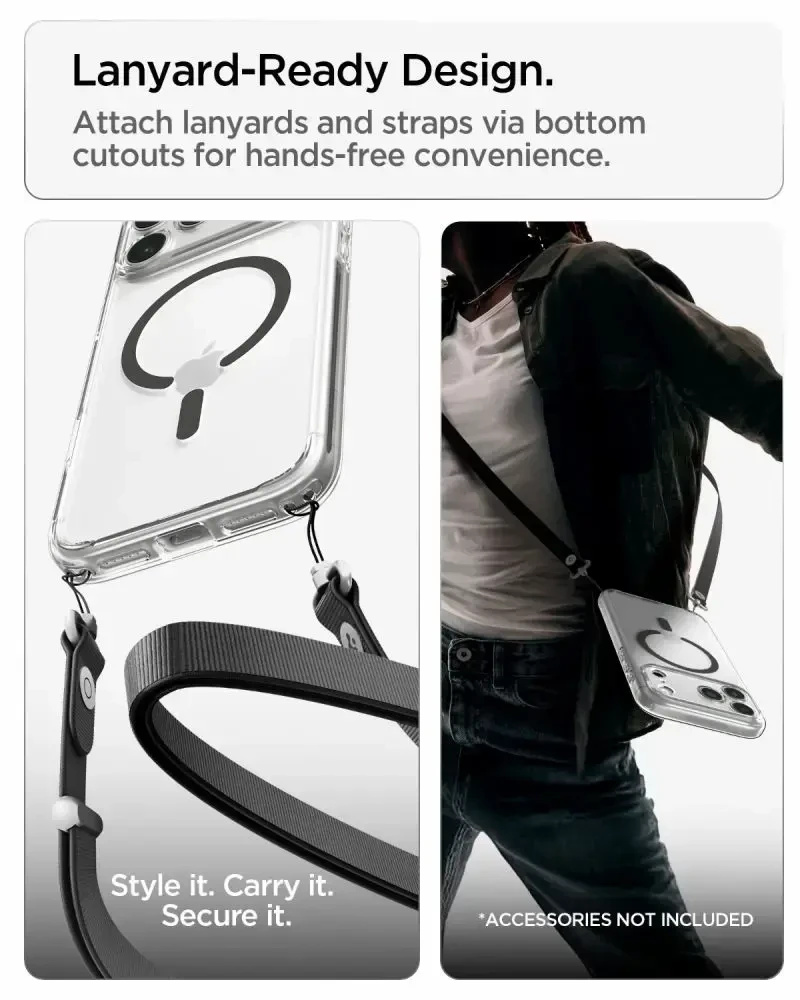 Dėklas Spigen Ultra Hybrid MagSafe iPhone 17 Pro Max / 18 Pro Max SKAIDRUS/GRAFITO
