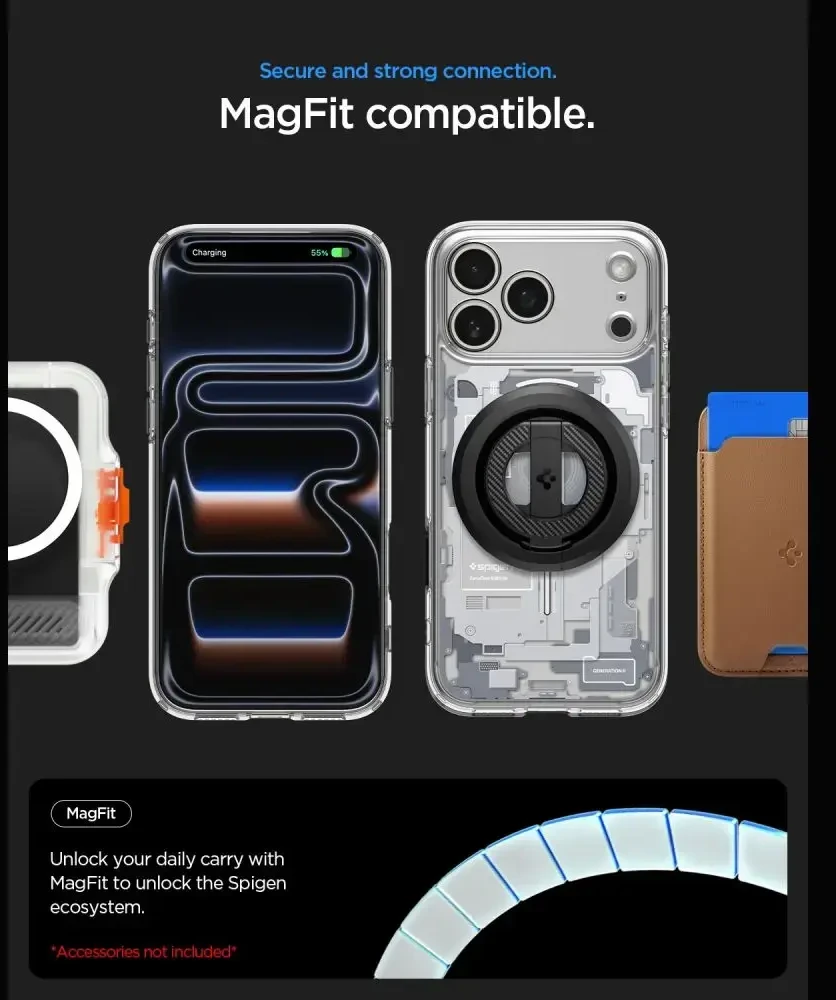 Dėklas Spigen Ultra Hybrid MagSafe iPhone 17 Pro Max / 18 Pro Max ZERO ONE Baltas