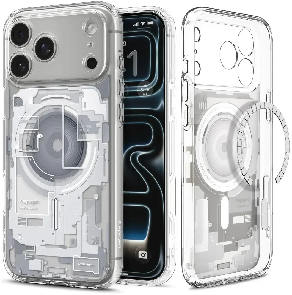 Dėklas Spigen Ultra Hybrid MagSafe iPhone 17 Pro Max / 18 Pro Max ZERO ONE Baltas