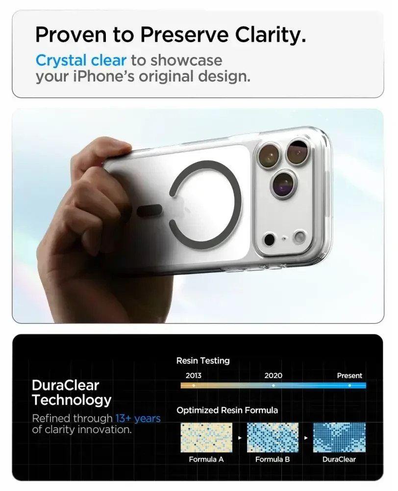 Dėklas Spigen Ultra Hybrid MagSafe iPhone 17 Pro Max / 18 Pro Max SKAIDRUS/GRAFITO