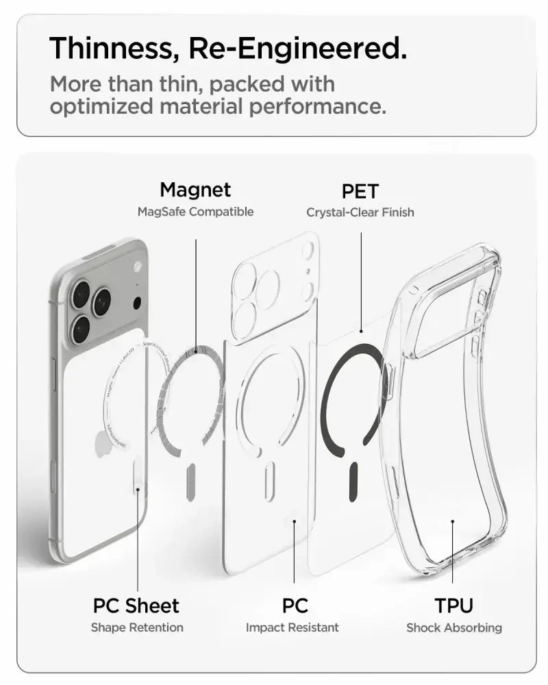 Dėklas Spigen Ultra Hybrid MagSafe iPhone 17 Pro Max / 18 Pro Max SKAIDRUS/GRAFITO