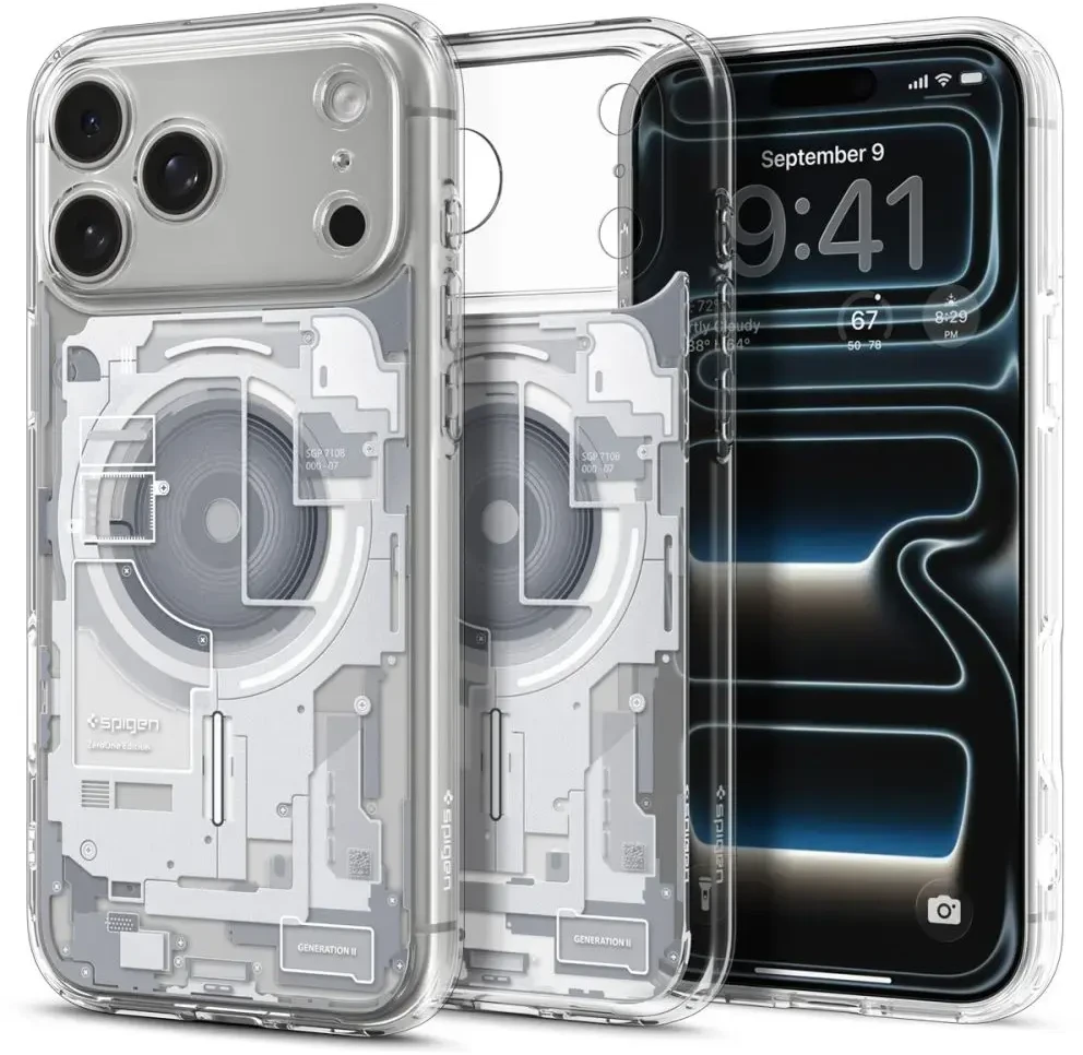 Dėklas Spigen Ultra Hybrid MagSafe iPhone 17 Pro Max / 18 Pro Max ZERO ONE Baltas