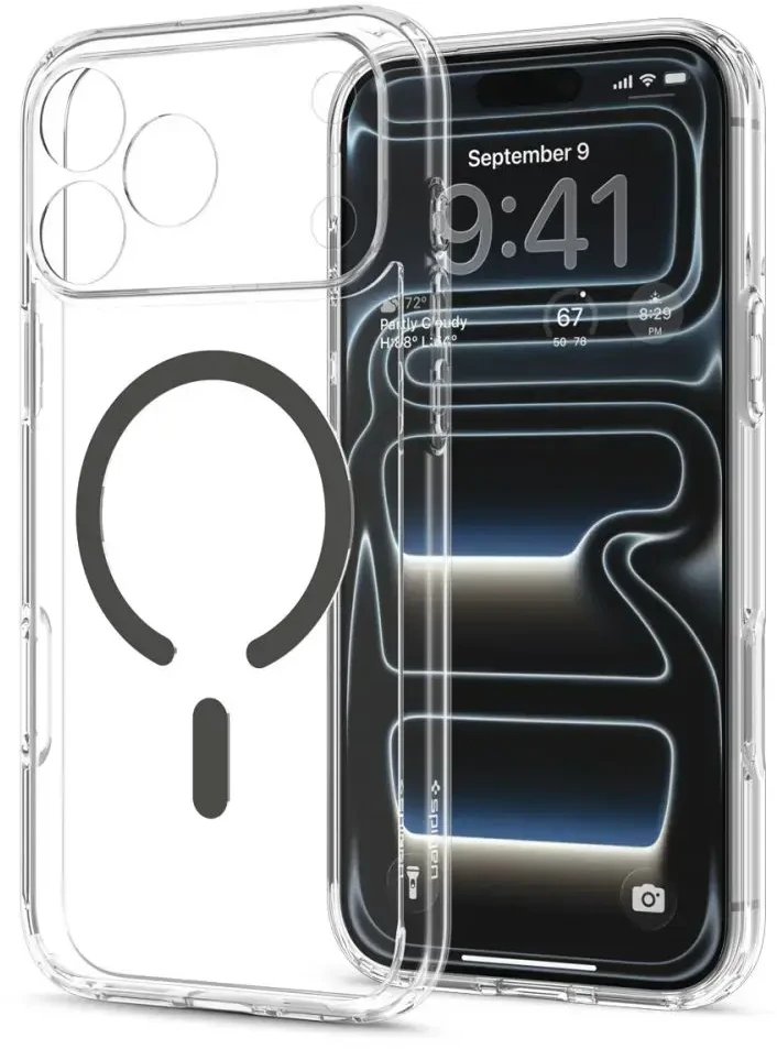 Dėklas Spigen Ultra Hybrid MagSafe iPhone 17 Pro Max / 18 Pro Max SKAIDRUS/GRAFITO
