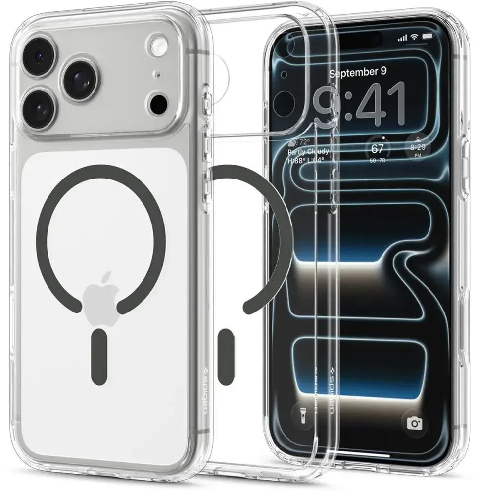 Dėklas Spigen Ultra Hybrid MagSafe iPhone 17 Pro / 18 Pro SKAIDRUS/GRAFITO