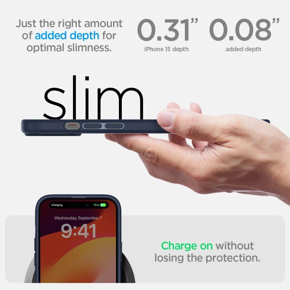 Spigen Ultra Hybrid dėklas skirtas Apple iPhone 15, spalva - Navy Blue