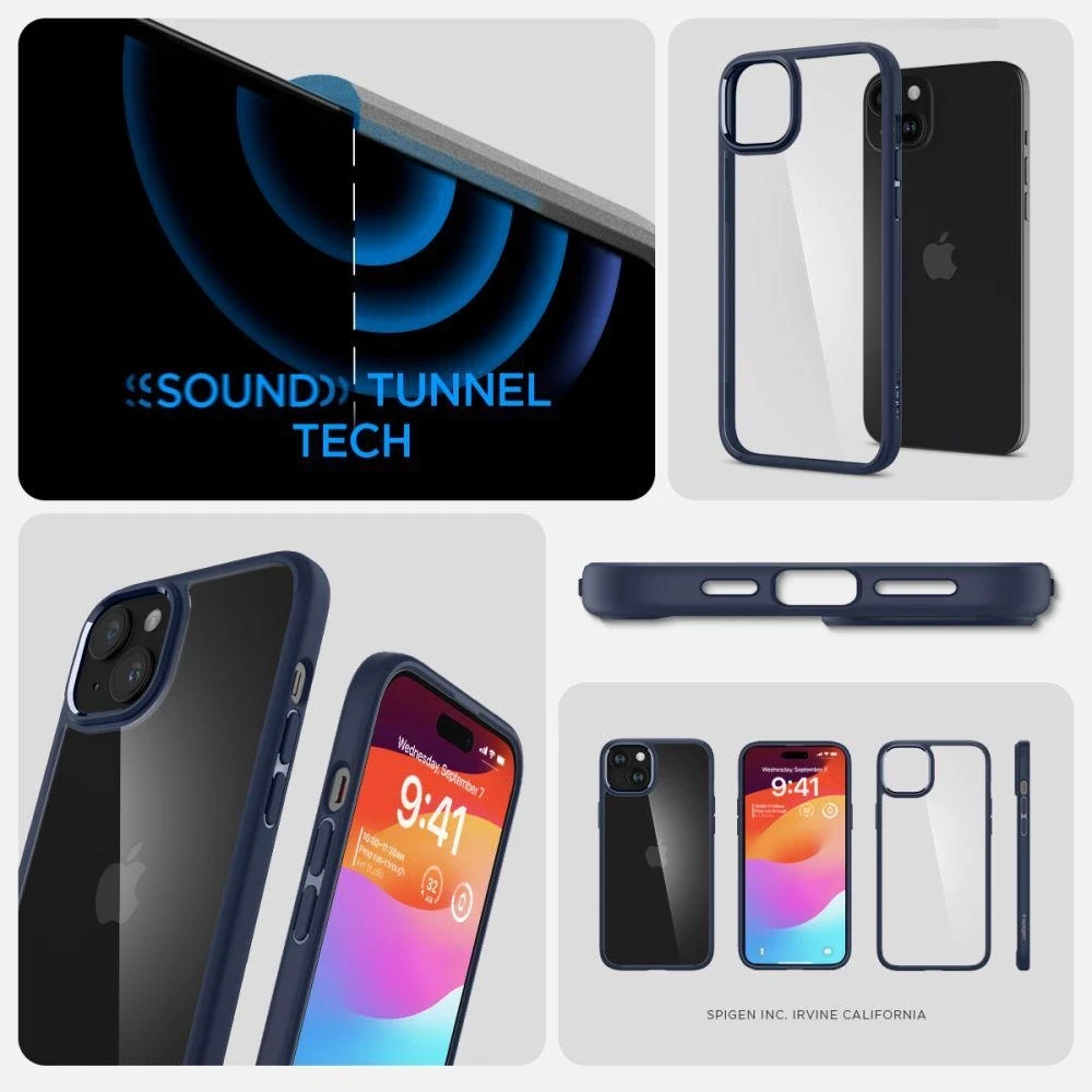 Spigen Ultra Hybrid dėklas skirtas Apple iPhone 15, spalva - Navy Blue
