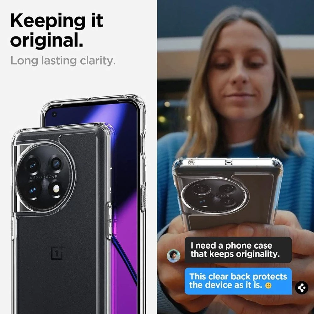 Dėklas „Spigen Ultra Hybrid Oneplus 11 5G Crystal Clear“.