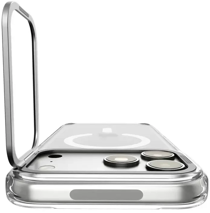 Dėklas Spigen Ultra Hybrid OPTIK S MagSafe iPhone 17 Pro / 18 Pro SKAIDRUS/SIDABRINIS