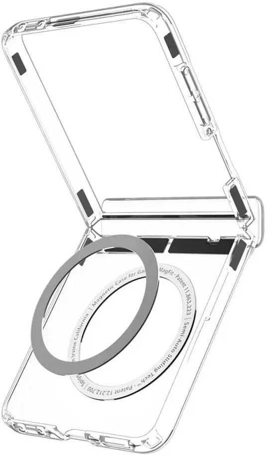 Dėklas SPIGEN ULTRA HYBRID PRO MAGSAFE GALAXY Z FLIP 8 SKAIDRUS/Baltas