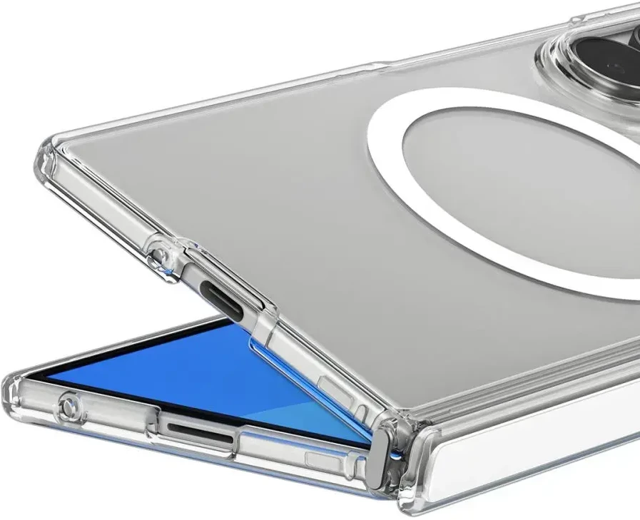 Dėklas SPIGEN ULTRA HYBRID PRO MAGSAFE GALAXY Z FOLD 8 YPAČ SKAIDRUS/Baltas