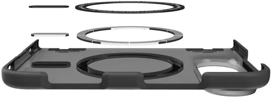 Dėklas Spigen ULTRA HYBRID PRO MagSafe iPhone DUO FROST Juodas