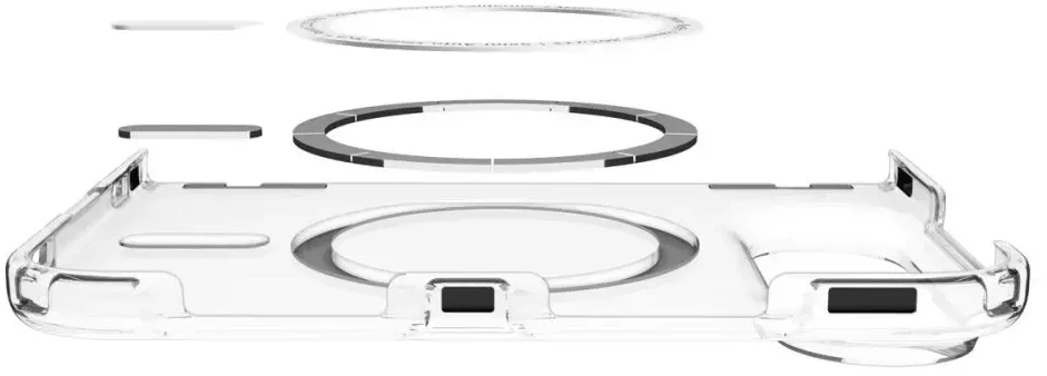 Spigen ULTRA HYBRID PRO MagSafe iPhone DĖKLAS SKAIDRUS/Baltas