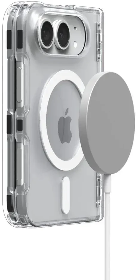 Spigen ULTRA HYBRID PRO MagSafe iPhone DĖKLAS SKAIDRUS/Baltas