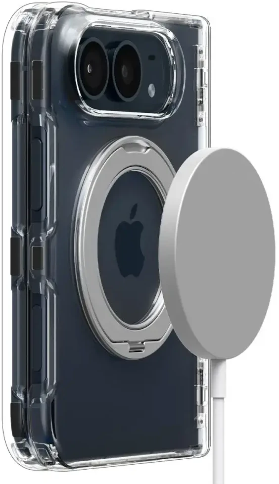 Dėklas Spigen Ultra Hybrid Pro "S" Mag Magsafe iPhone Duo korpusas permatomas/baltas
