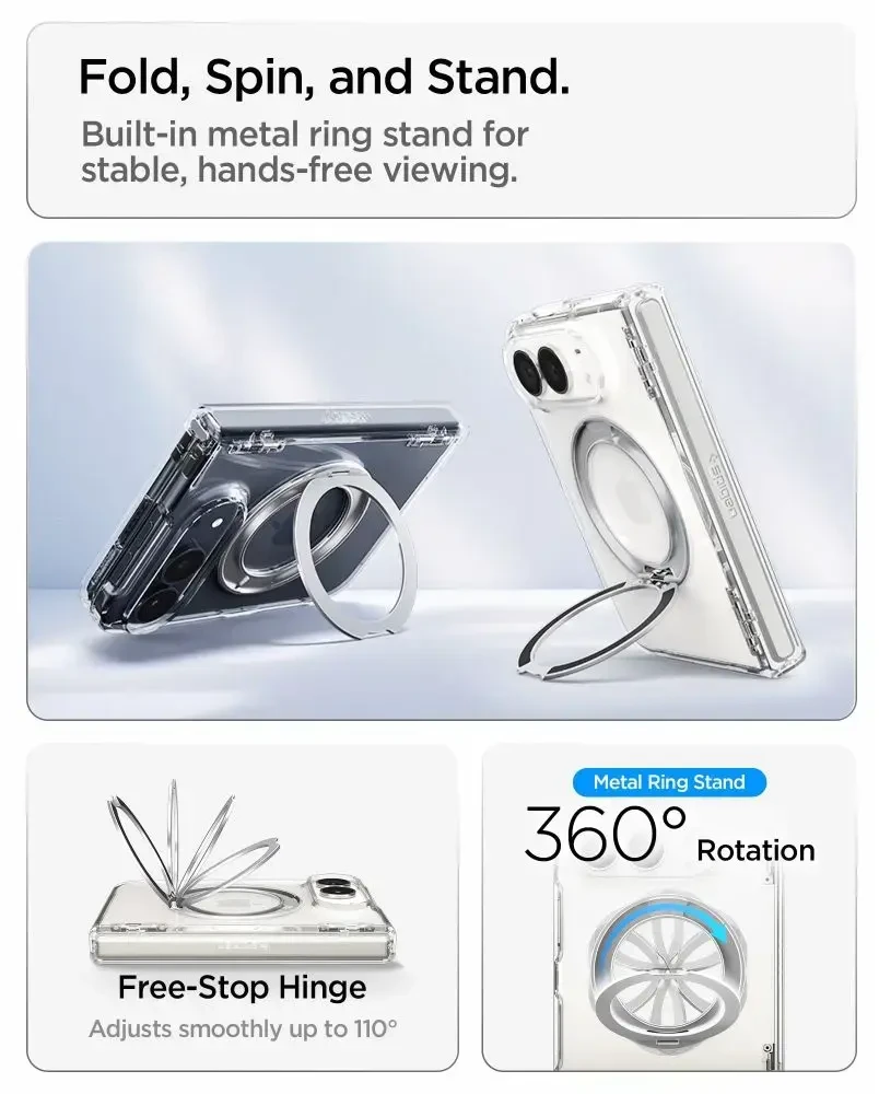 Dėklas Spigen Ultra Hybrid Pro "S" Mag Magsafe iPhone Duo korpusas permatomas/baltas