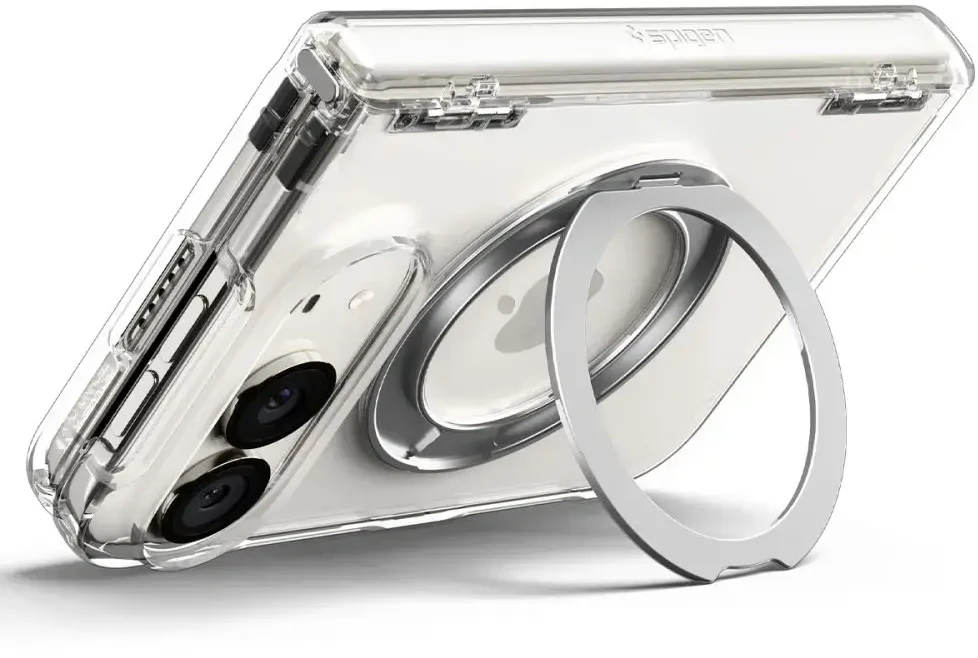 Dėklas Spigen Ultra Hybrid Pro "S" Mag Magsafe iPhone Duo korpusas permatomas/baltas