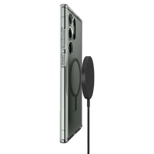 Spigen Ultra Hybrid Metal Ring (MagFit) dėklas skirtas Samsung Galaxy S23 Ultra, spalva - Juoda