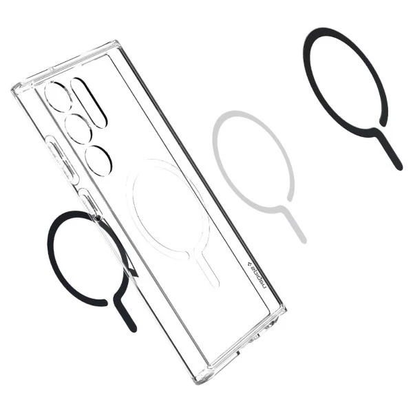 Spigen Ultra Hybrid Metal Ring (MagFit) dėklas skirtas Samsung Galaxy S23 Ultra, spalva - Juoda