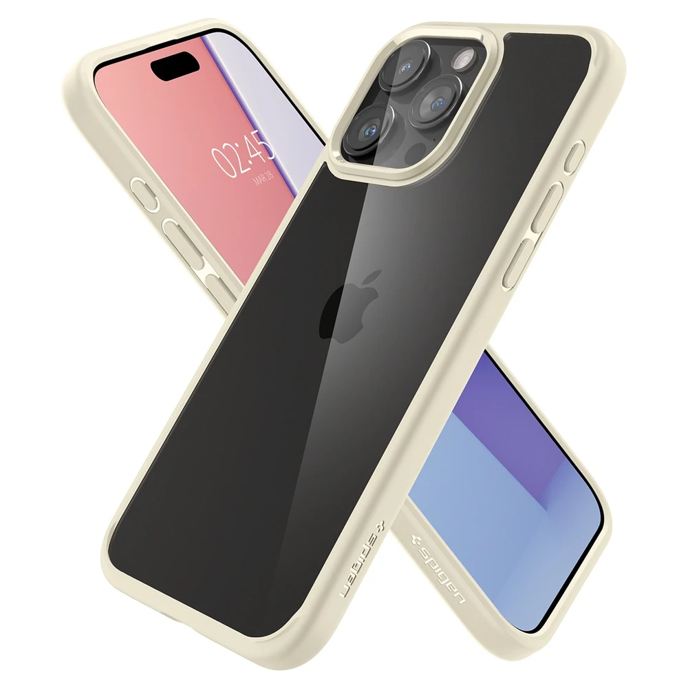 Dėklas Spigen Ultra Hybrid for iPhone 15 Pro Mute rusvai gelsvas