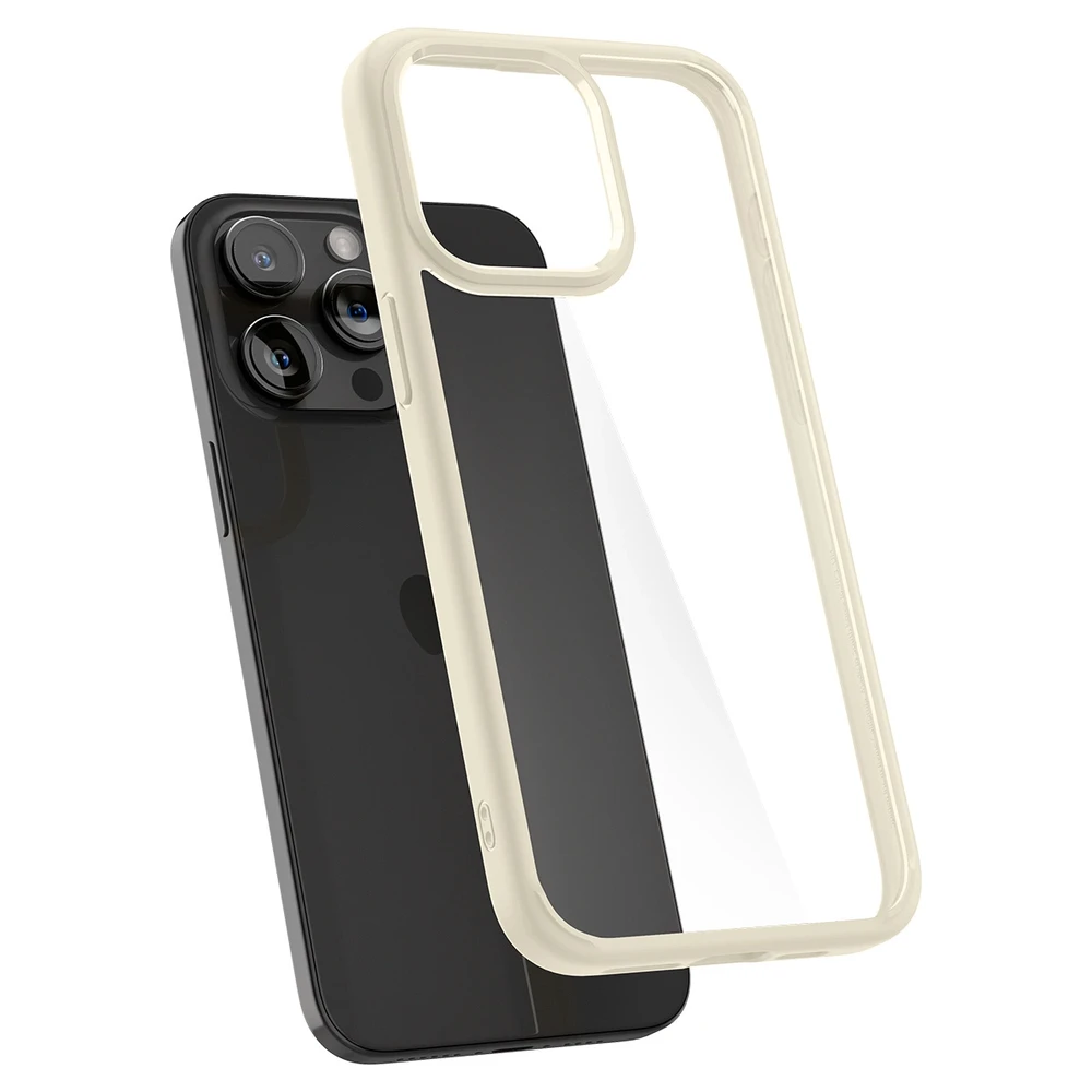 Dėklas Spigen Ultra Hybrid for iPhone 15 Pro Mute rusvai gelsvas