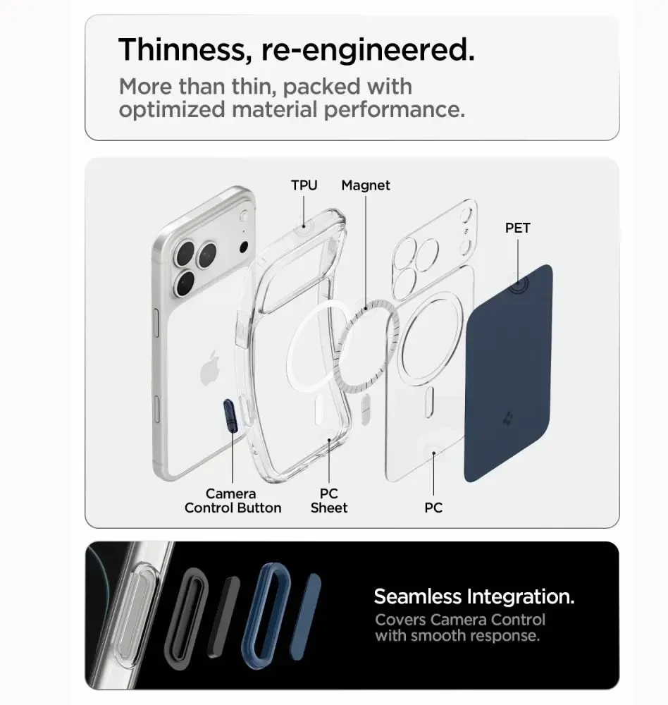 Dėklas Spigen Ultra Hybrid T MagSafe iPhone 17 Pro Max / 18 Pro Max MATINIS MĖLYNAS