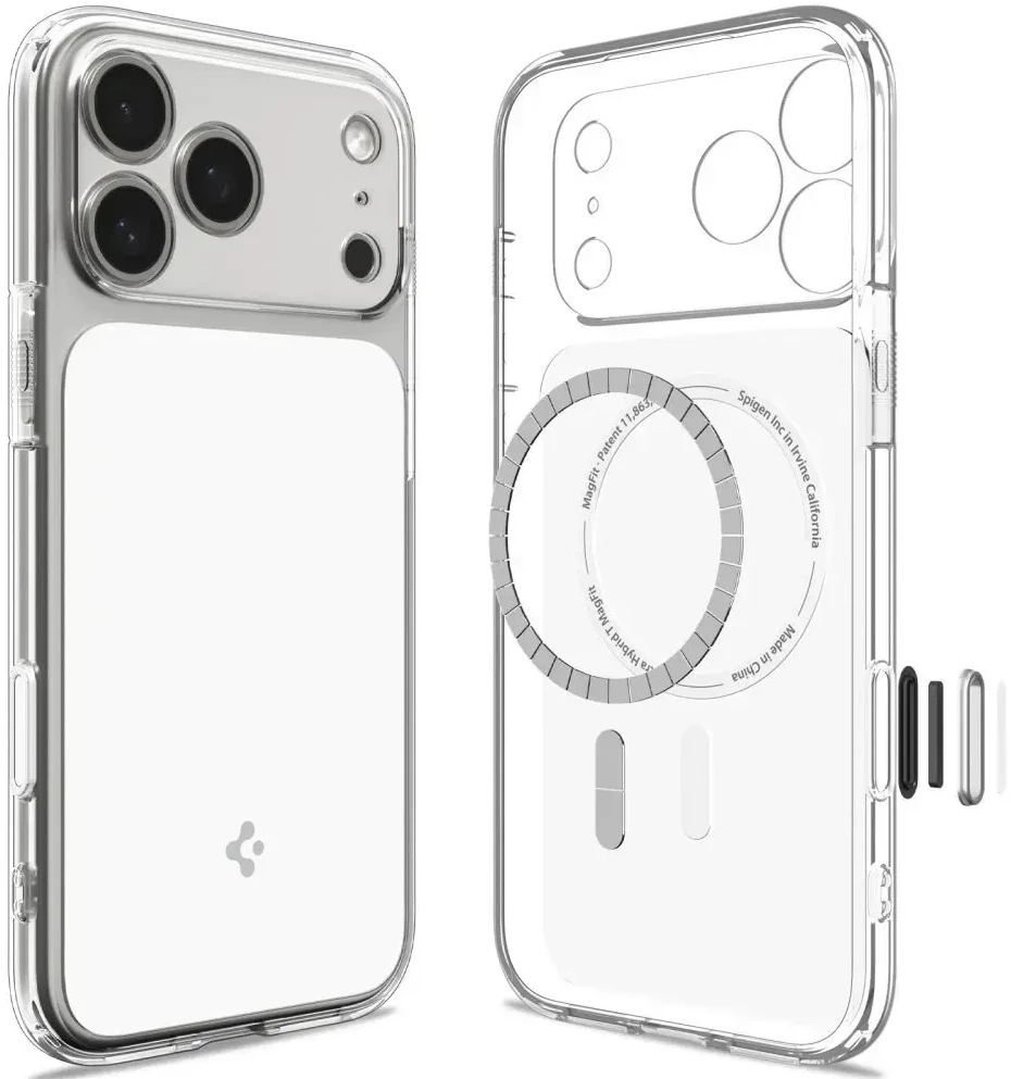 Dėklas Spigen Ultra Hybrid T MagSafe iPhone 17 Pro / 18 Pro BLIZGUS Baltas
