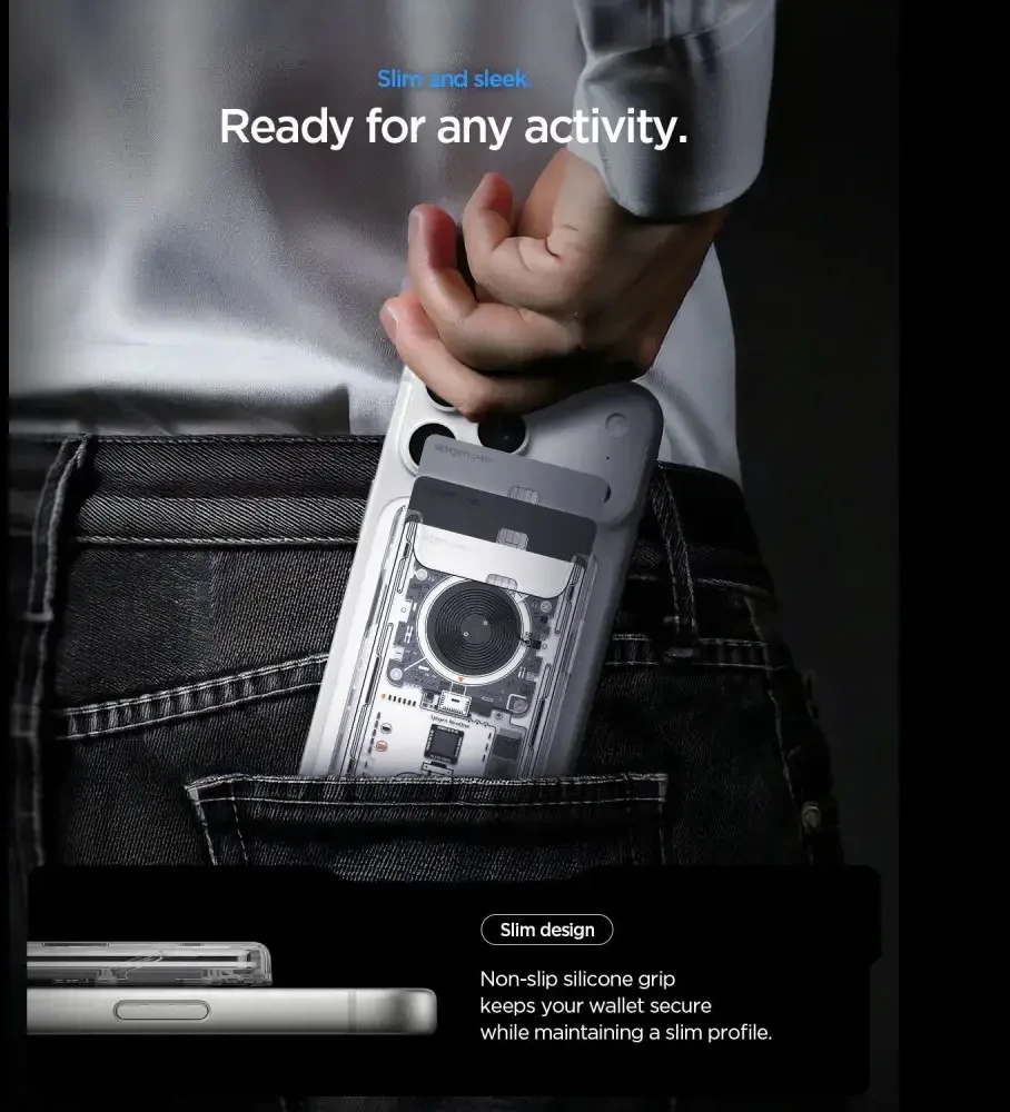 Spigen ULTRA HYBRID Wallet MagSafe MAGNETINIS KORTELIŲ DĖKLAS NEO ONE