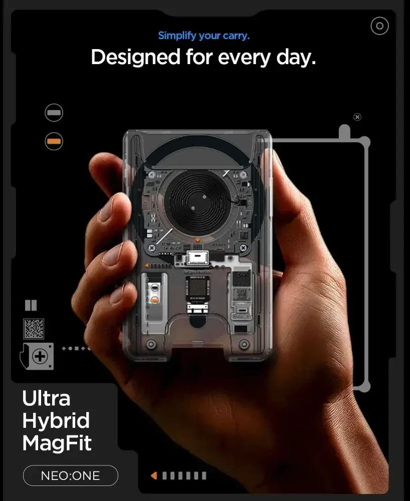 Spigen ULTRA HYBRID Wallet MagSafe MAGNETINIS KORTELIŲ DĖKLAS NEO ONE