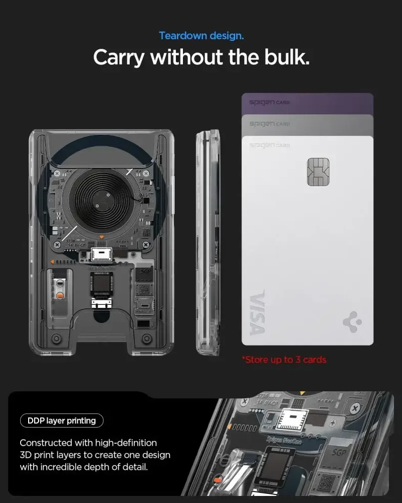 Spigen ULTRA HYBRID Wallet MagSafe MAGNETINIS KORTELIŲ DĖKLAS NEO ONE