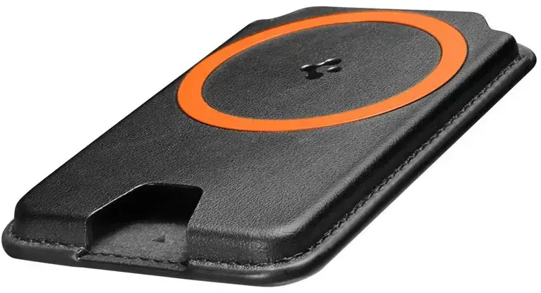 Dėklas Spigen Valentinus MagSafe 3 kortelių piniginė, juoda
