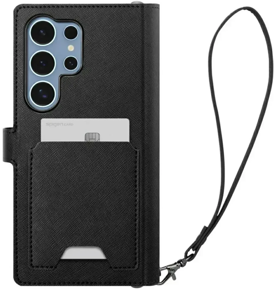Spigen Wallet „S” Samsung Galaxy S25 Ultra dėklas telefonui juodos spalvos