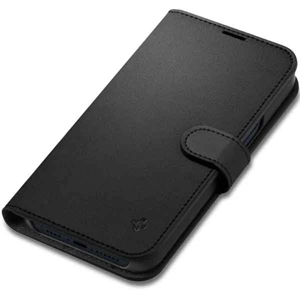 Dėklas Spigen Wallet S, juodos spalvos – iPhone 14