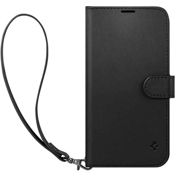 Dėklas Spigen Wallet S, juodos spalvos – iPhone 14