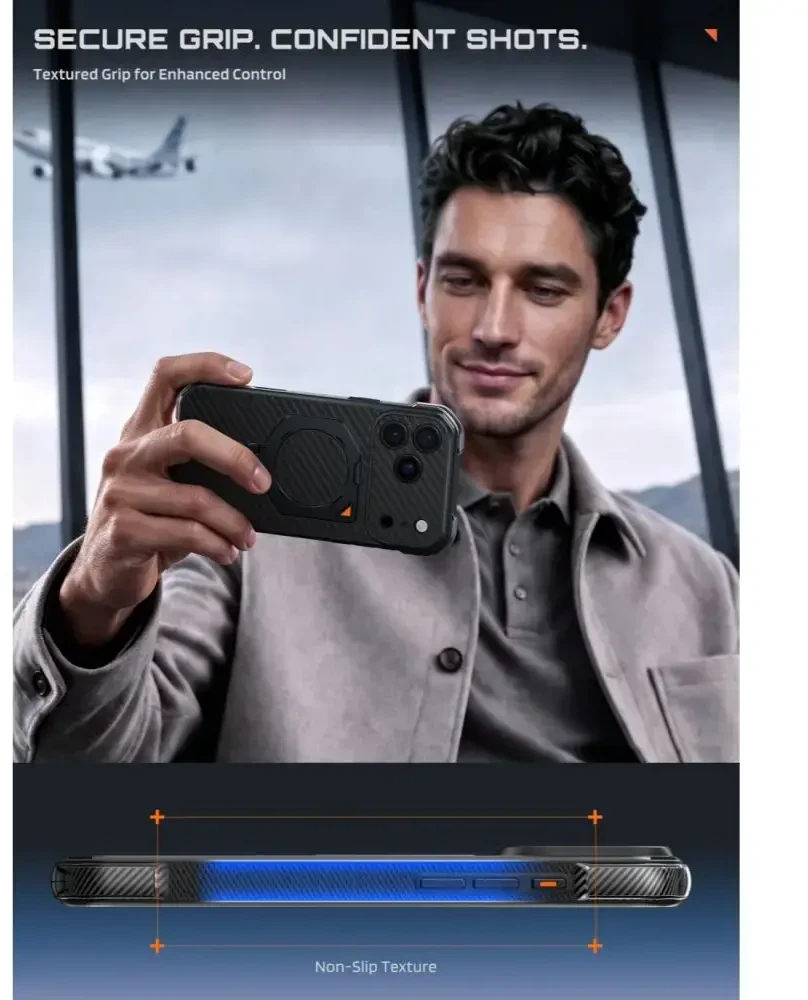 SUPCASE AERO MAG MagSafe iPhone 17 PRO MAX / 18 PRO MAX ARAMIDINIS DĖKLAS Juodas