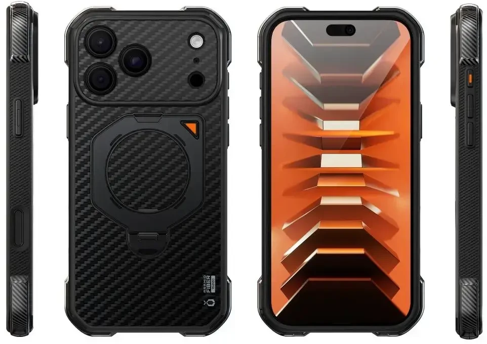 SUPCASE AERO MAG MagSafe iPhone 17 PRO MAX / 18 PRO MAX ARAMIDINIS DĖKLAS Juodas