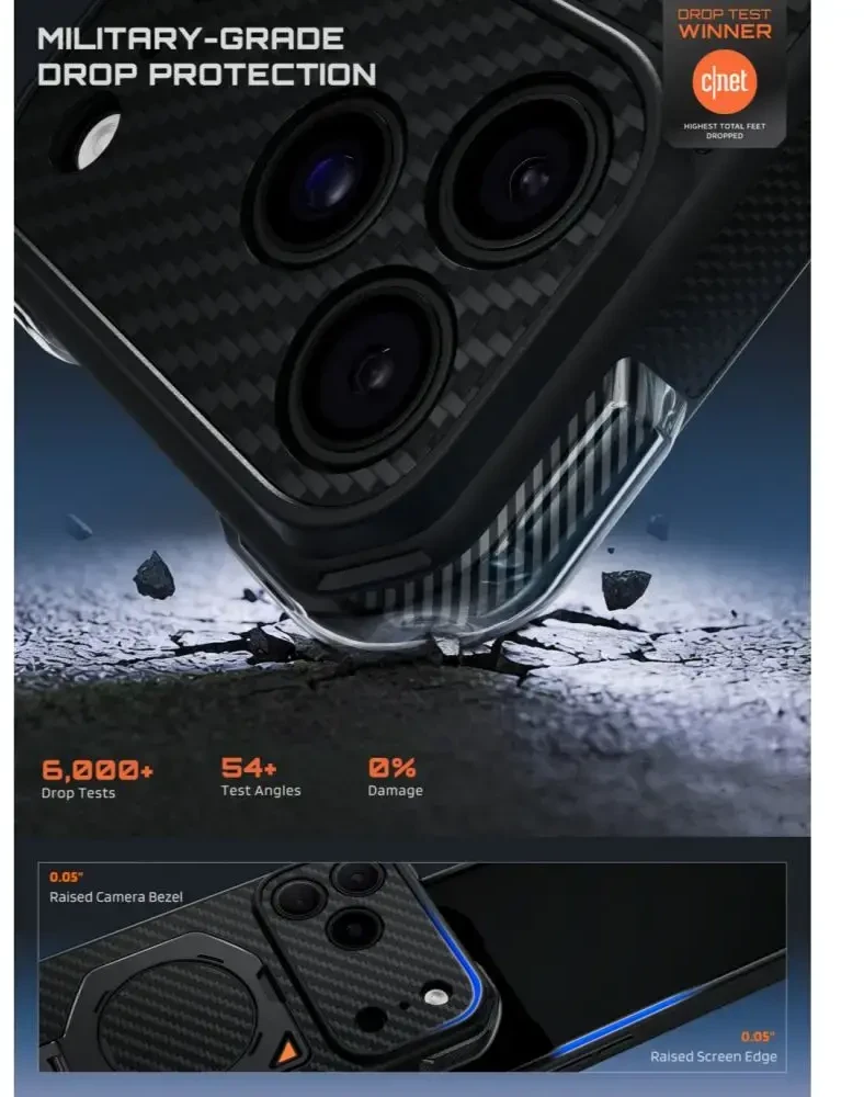 SUPCASE AERO MAG MagSafe iPhone 17 PRO MAX / 18 PRO MAX ARAMIDINIS DĖKLAS Juodas