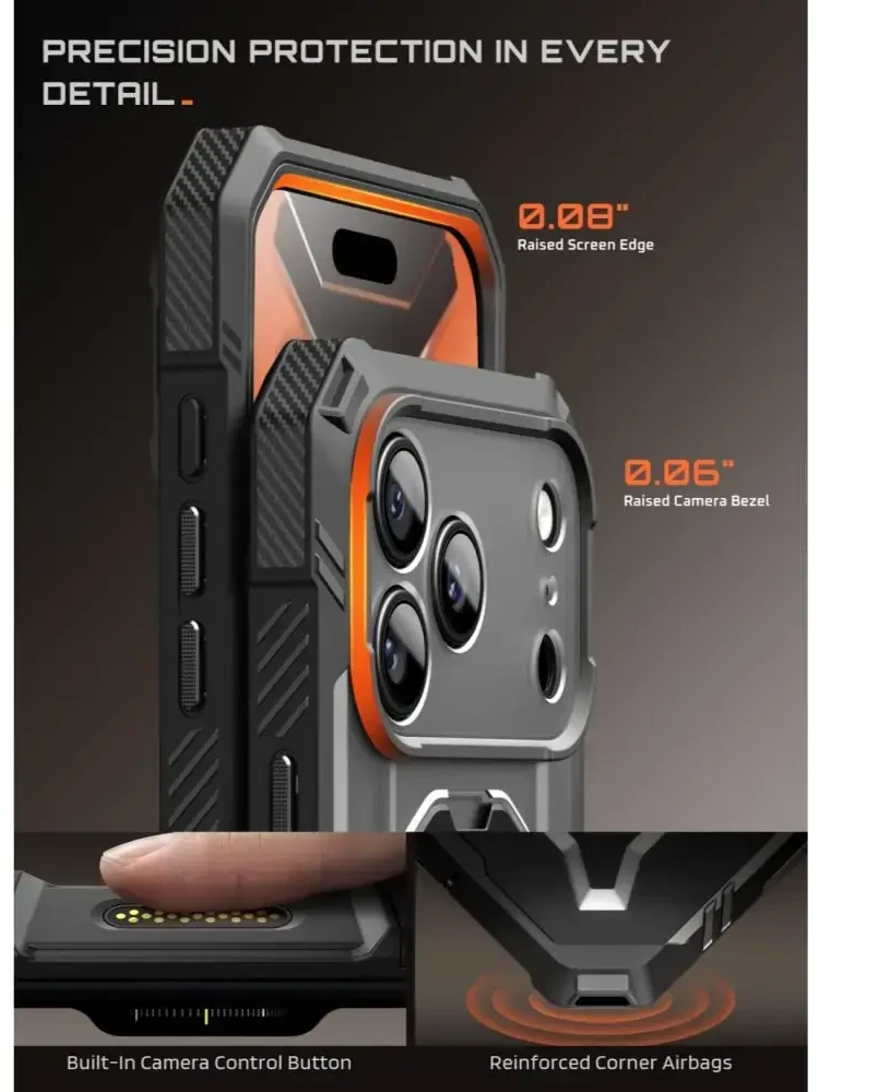 Dėklas SupCase GRIP Pro MAG MagSafe iPhone 17 Pro Max / 18 Pro Max Juodas