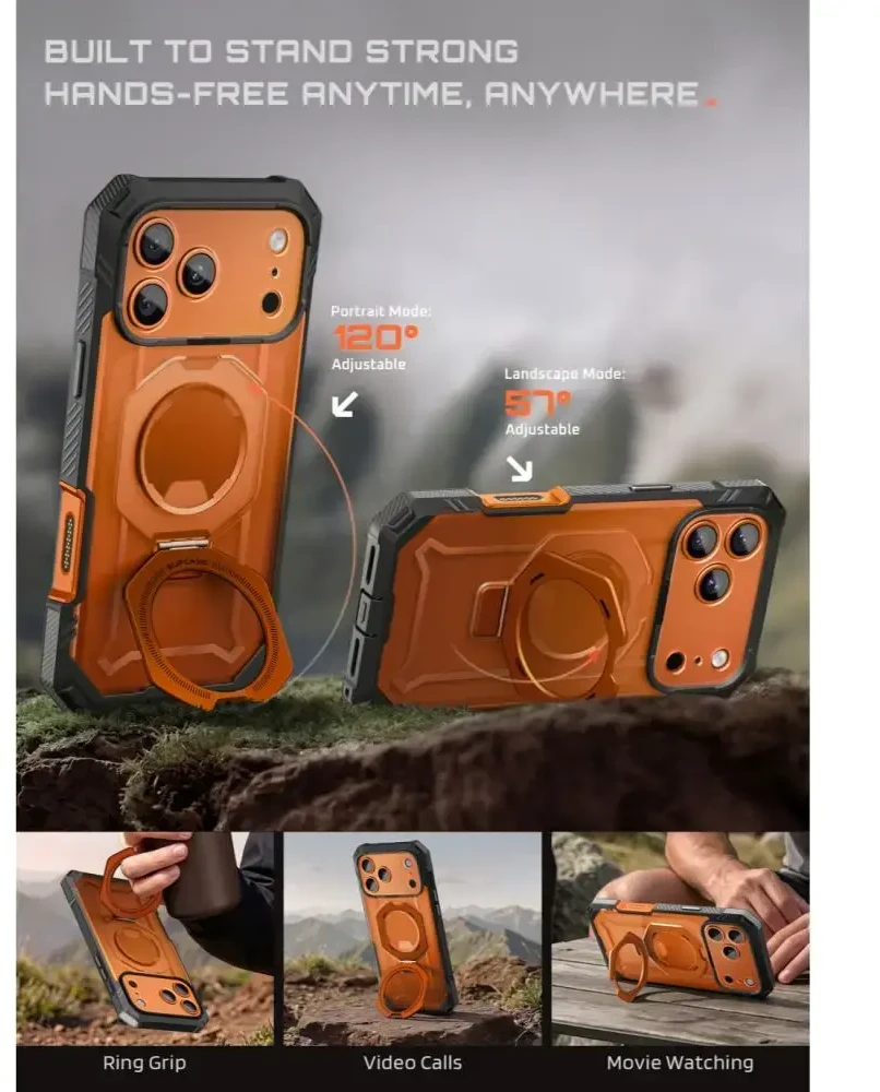 Dėklas SupCase GRIP Pro MAG MagSafe iPhone 17 Pro / 18 Pro KORALINIS