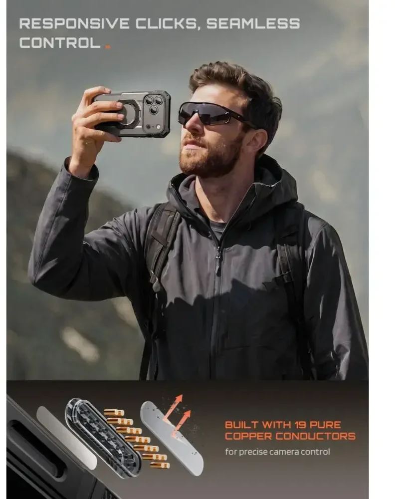 Dėklas SupCase GRIP Pro MAG MagSafe iPhone 17 Pro Max / 18 Pro Max Juodas
