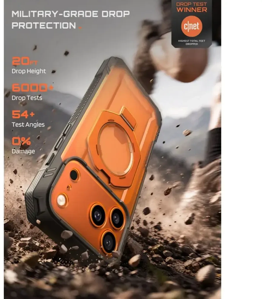 Dėklas SupCase GRIP Pro MAG MagSafe iPhone 17 Pro / 18 Pro KORALINIS