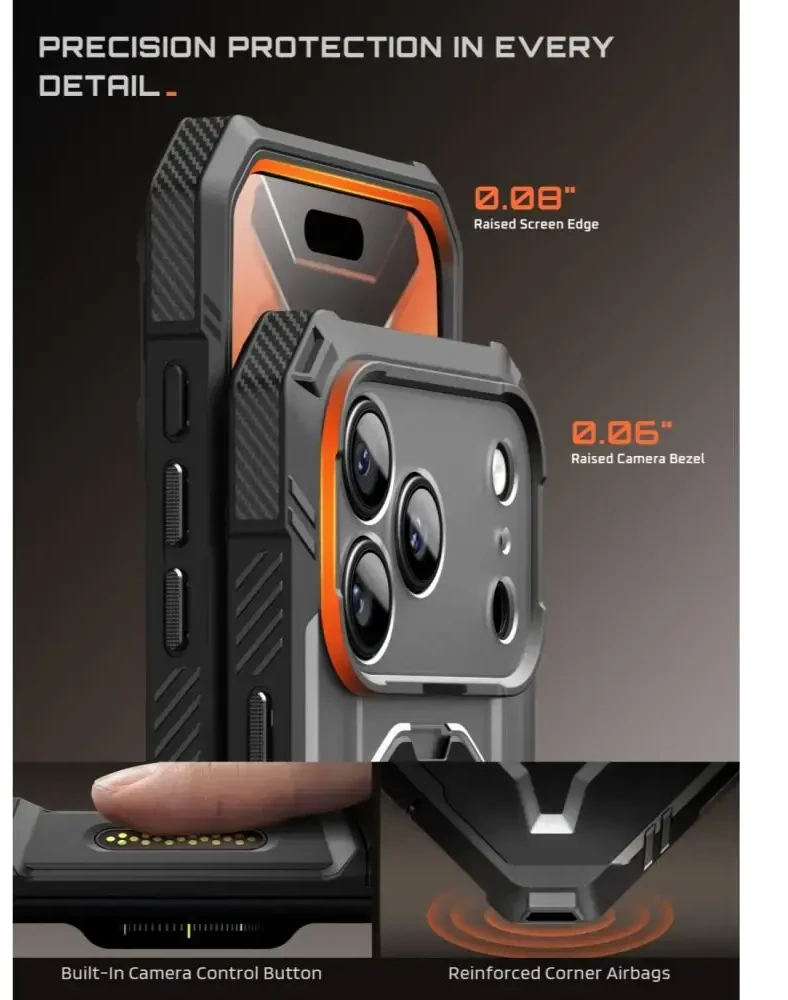 Dėklas SUPCASE GRIP PRO MAG MAGSAFE IPHONE 17 PRO / 18 PRO Juodas