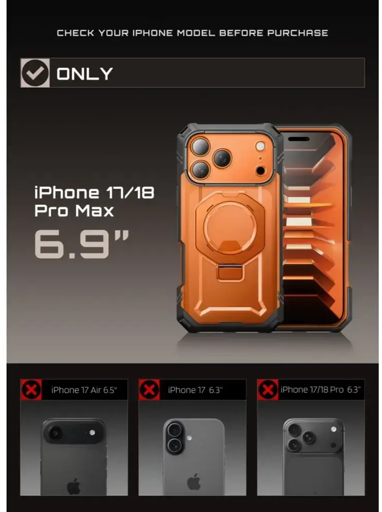 Dėklas SupCase GRIP Pro MAG MagSafe iPhone 17 Pro Max / 18 Pro Max KORALINIS