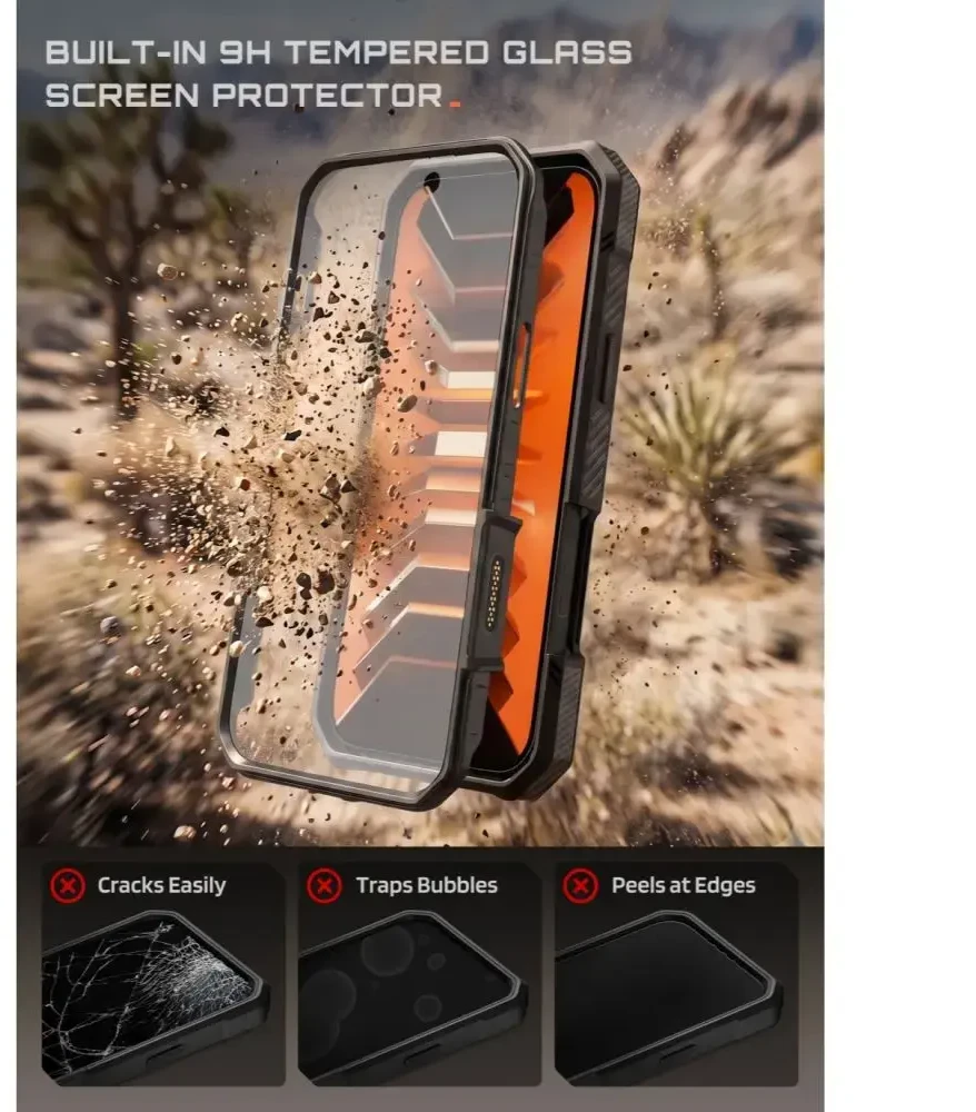 Dėklas SupCase GRIP Pro MAG MagSafe iPhone 17 Pro Max / 18 Pro Max Juodas