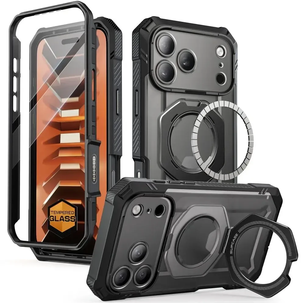 Dėklas SUPCASE GRIP PRO MAG MAGSAFE IPHONE 17 PRO / 18 PRO Juodas