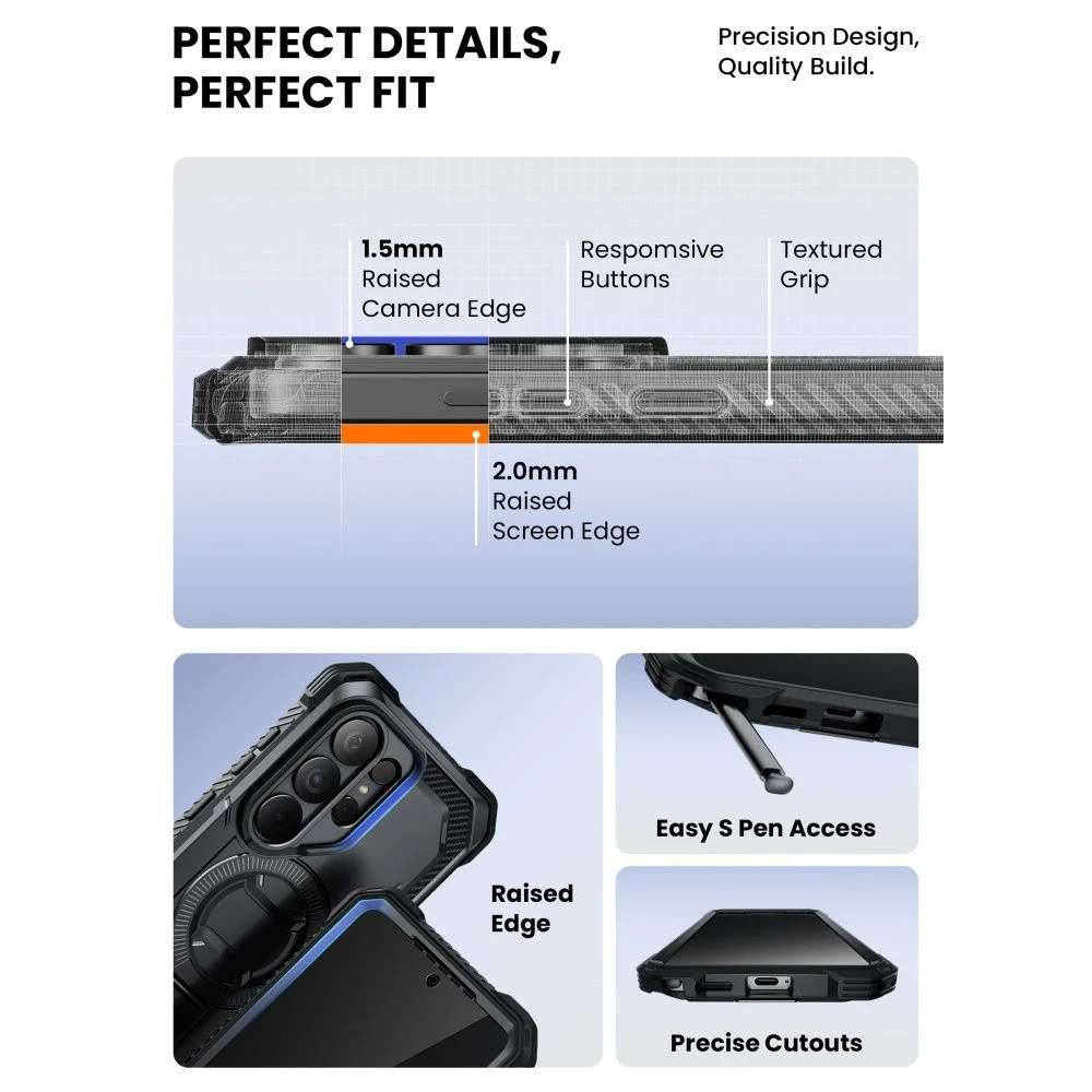 Dėklas SupCase IBLSN ArmorBox Clip Mag MagSafe Samsung Galaxy S26 Ultra juodos spalvos